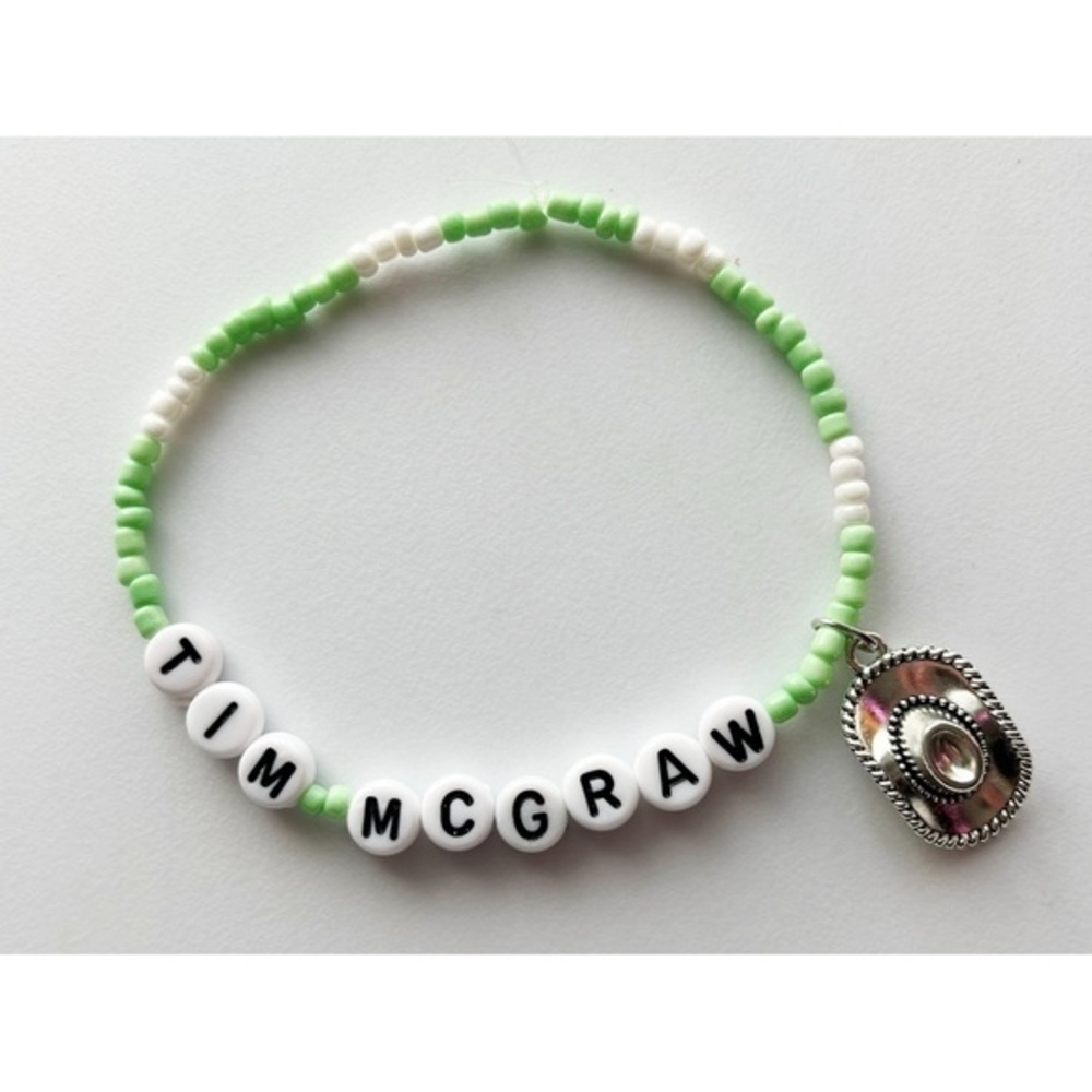 Taylor Swift Eras Tour Friendship Bracelet Tim McGraw Debut w/ Cowboy Hat Charm